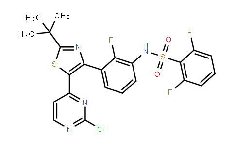 N-[3-[2-Tert-butyl-5-(2-chloropyrimidin-4-yl)-1,3-thiazol-4-yl]-2-fluorophenyl]-2,6-difluorobenzenesulfonamide