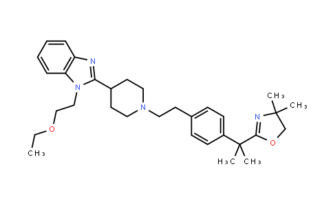 2-(2-(4-(2-(4-(1-(2-ethoxyethyl)-1H-benzo[d]imidazol- 2yl)piperidin-1-yl)ethyl)phenyl)propan-2-yl)-4,4- dimethyl-4,5-dihydrooxazole