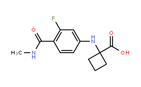 1-((3-fluoro-4-(methylcarbamoyl)phenyl)amino)cyclobutanecarboxylic acid