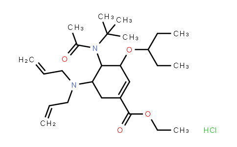 (3R,4R,5S)-4-N-Acetyl(1,1-dimethylethyl)amino-5-N,N-diallylamino-3-(1-ethylpropoxy)-1-cyclohexene-1-carboxylic acid ethyl ester monohydrochloride