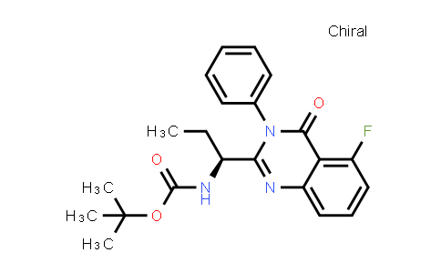 AP10483 | 870281-85-9 | [(1S)-1-(5-Fluoro-3,4-dihydro-4-oxo-3-phenyl-2-quinazolinyl)propyl]carbamic acid 1,1-dimethylethyl ester