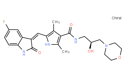 5-[(5-Fluoro-1,2-dihydro-2-oxo-3H-indol-3-ylidene)methyl]-N-[(2S)-2-hydroxy-3-(4-morpholinyl)propyl]-2,4-dimethyl-1H-pyrrole-3-carboxamide