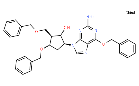 (1S,2S,3S,5S)-5-(2-Amino-6-(benzyloxy)-9H-purin-9-yl)-3-(benzyloxy)-2-(benzyloxymethyl)cyclopentanol