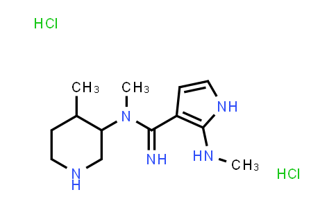 (E)-N-methyl-1-((E)-2-(methylimino)-1H-pyrrol-3(2H)-ylidene)-N-((3R,4R)-4-methylpiperidin-3-yl)methanediamine,hydrochloride(1:2)