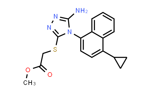 methyl 2-((5-amino-4-(4-cyclopropylnaphthalen-1-yl)-4H-1,2,4-triazol-3-yl)thio)acetate