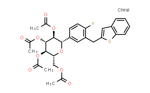 (2R,3R,4R,5S,6S)-2-(acetoxymethyl)-6-(3-(benzo[b]thiophen-2-ylmethyl)-4-fluorophenyl)tetrahydro-2H-pyran-3,4,5-triyl triacetate