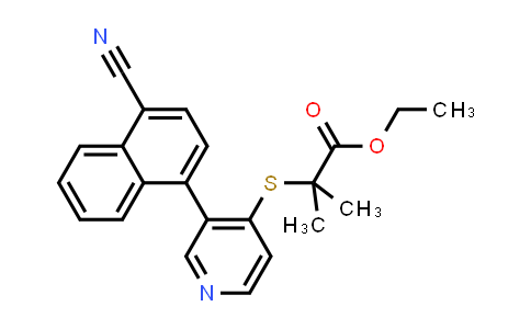 AP10817 | 1432589-51-9 | ethyl 2-((3-(4-cyanonaphthalen-1-yl)pyridin-4-yl)thio)-2-methylpropanoate