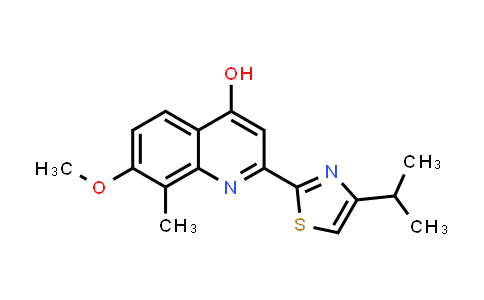 4-Quinolinol, 7-methoxy-8-methyl-2-[4-(1-methylethyl)-2-thiazolyl]-