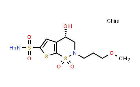 (S)-3,4-Dihydro-4-hydroxy-2-(3-methoxypropyl)-2H-thieno[3,2-e]-1,2-thiazine-6-sulfonamide 1,1-dioxide