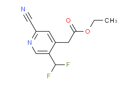 Ethyl 2-cyano-5-(difluoromethyl)pyridine-4-acetate