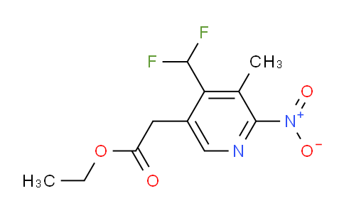 Ethyl 4-(difluoromethyl)-3-methyl-2-nitropyridine-5-acetate