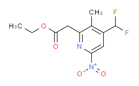 Ethyl 4-(difluoromethyl)-3-methyl-6-nitropyridine-2-acetate