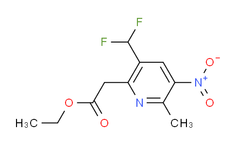 Ethyl 5-(difluoromethyl)-2-methyl-3-nitropyridine-6-acetate