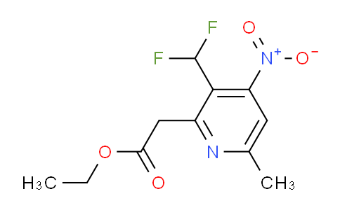 Ethyl 3-(difluoromethyl)-6-methyl-4-nitropyridine-2-acetate