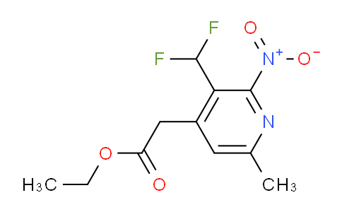 Ethyl 3-(difluoromethyl)-6-methyl-2-nitropyridine-4-acetate