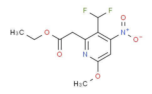 Ethyl 3-(difluoromethyl)-6-methoxy-4-nitropyridine-2-acetate