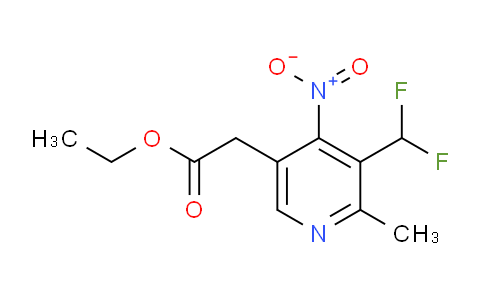 Ethyl 3-(difluoromethyl)-2-methyl-4-nitropyridine-5-acetate