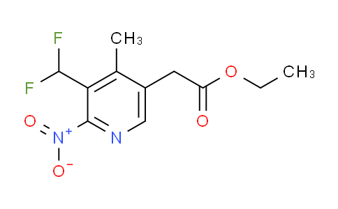 Ethyl 3-(difluoromethyl)-4-methyl-2-nitropyridine-5-acetate
