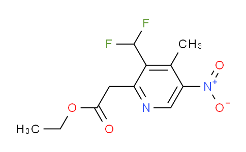 Ethyl 3-(difluoromethyl)-4-methyl-5-nitropyridine-2-acetate