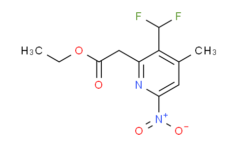 Ethyl 3-(difluoromethyl)-4-methyl-6-nitropyridine-2-acetate