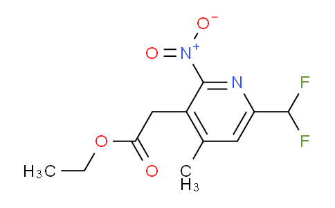 Ethyl 6-(difluoromethyl)-4-methyl-2-nitropyridine-3-acetate