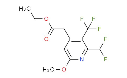 Ethyl 2-(difluoromethyl)-6-methoxy-3-(trifluoromethyl)pyridine-4-acetate