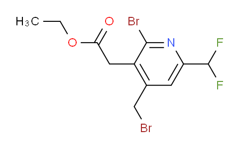 Ethyl 2-bromo-4-(bromomethyl)-6-(difluoromethyl)pyridine-3-acetate