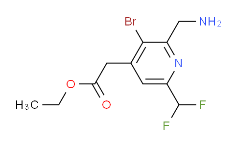 Ethyl 2-(aminomethyl)-3-bromo-6-(difluoromethyl)pyridine-4-acetate