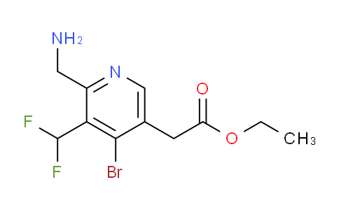 Ethyl 2-(aminomethyl)-4-bromo-3-(difluoromethyl)pyridine-5-acetate