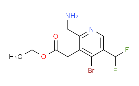 Ethyl 2-(aminomethyl)-4-bromo-5-(difluoromethyl)pyridine-3-acetate