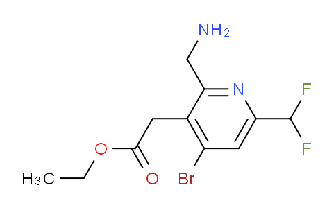 Ethyl 2-(aminomethyl)-4-bromo-6-(difluoromethyl)pyridine-3-acetate