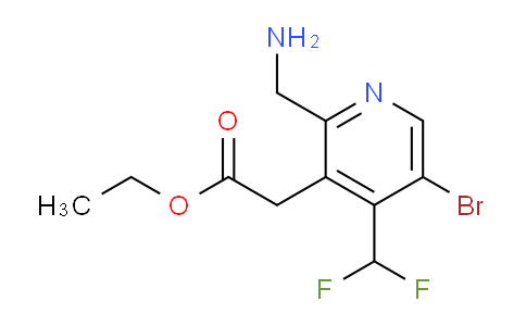 Ethyl 2-(aminomethyl)-5-bromo-4-(difluoromethyl)pyridine-3-acetate