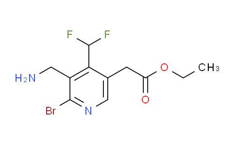 Ethyl 3-(aminomethyl)-2-bromo-4-(difluoromethyl)pyridine-5-acetate