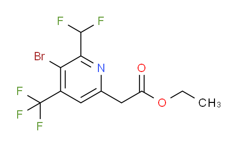 Ethyl 3-bromo-2-(difluoromethyl)-4-(trifluoromethyl)pyridine-6-acetate