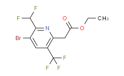 Ethyl 3-bromo-2-(difluoromethyl)-5-(trifluoromethyl)pyridine-6-acetate