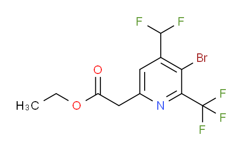 AM119990 | 1806922-55-3 | Ethyl 3-bromo-4-(difluoromethyl)-2-(trifluoromethyl)pyridine-6-acetate