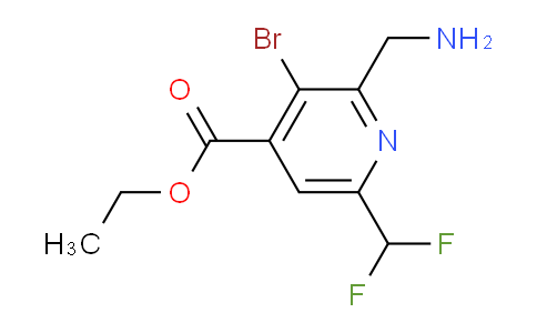 Ethyl 2-(aminomethyl)-3-bromo-6-(difluoromethyl)pyridine-4-carboxylate