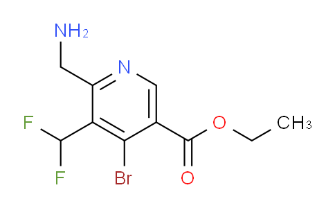 Ethyl 2-(aminomethyl)-4-bromo-3-(difluoromethyl)pyridine-5-carboxylate