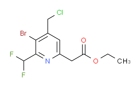Ethyl 3-bromo-4-(chloromethyl)-2-(difluoromethyl)pyridine-6-acetate