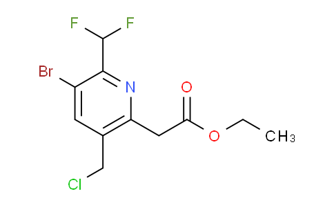 Ethyl 3-bromo-5-(chloromethyl)-2-(difluoromethyl)pyridine-6-acetate