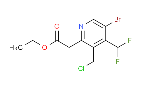 Ethyl 5-bromo-3-(chloromethyl)-4-(difluoromethyl)pyridine-2-acetate