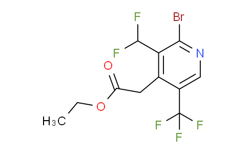 Ethyl 2-bromo-3-(difluoromethyl)-5-(trifluoromethyl)pyridine-4-acetate