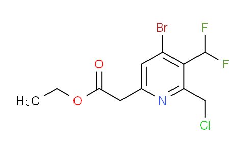 Ethyl 4-bromo-2-(chloromethyl)-3-(difluoromethyl)pyridine-6-acetate