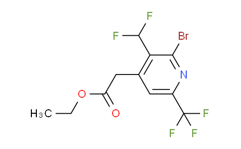 AM121038 | 1805398-90-6 | Ethyl 2-bromo-3-(difluoromethyl)-6-(trifluoromethyl)pyridine-4-acetate