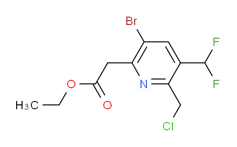 Ethyl 5-bromo-2-(chloromethyl)-3-(difluoromethyl)pyridine-6-acetate