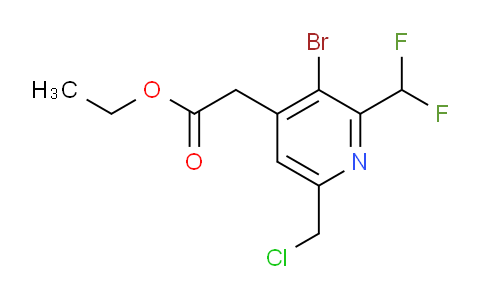 Ethyl 3-bromo-6-(chloromethyl)-2-(difluoromethyl)pyridine-4-acetate