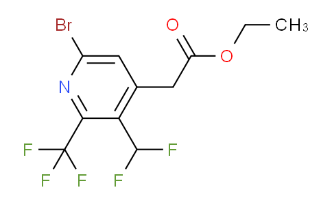 Ethyl 6-bromo-3-(difluoromethyl)-2-(trifluoromethyl)pyridine-4-acetate