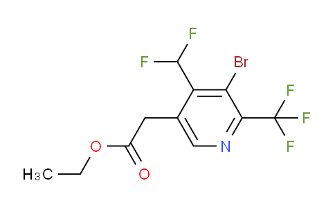 AM121067 | 1805399-20-5 | Ethyl 3-bromo-4-(difluoromethyl)-2-(trifluoromethyl)pyridine-5-acetate