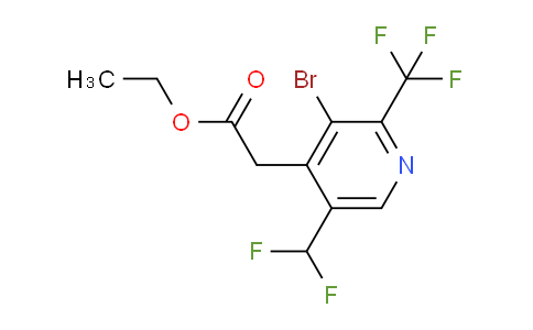 Ethyl 3-bromo-5-(difluoromethyl)-2-(trifluoromethyl)pyridine-4-acetate
