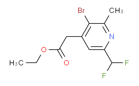 Ethyl 3-bromo-6-(difluoromethyl)-2-methylpyridine-4-acetate